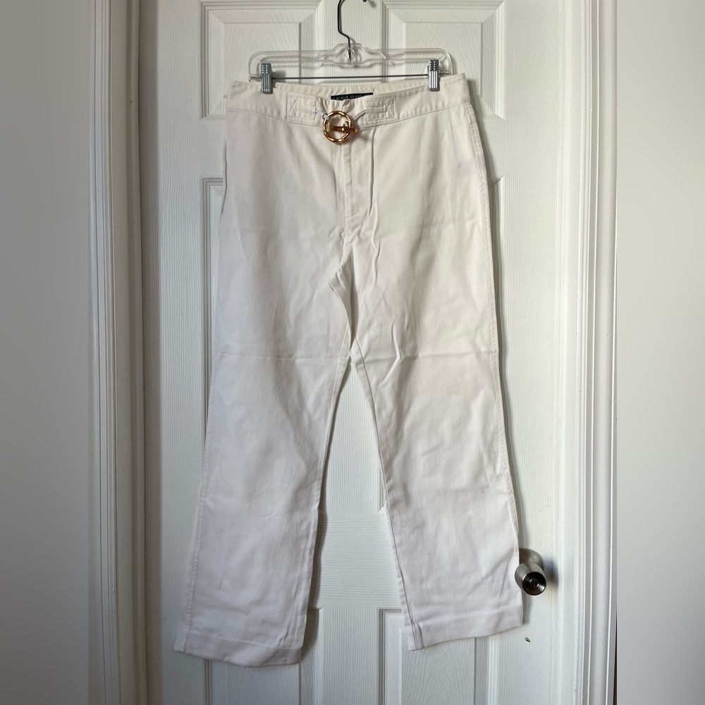 Lauren Ralph Lauren White Denim Pants Women Size 12
